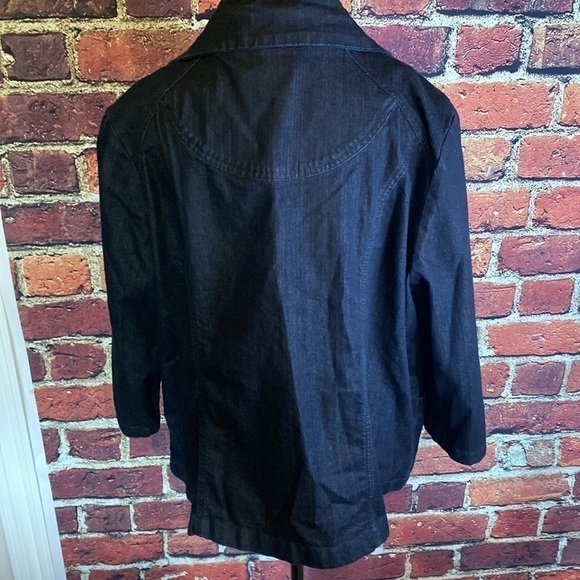 Norton McNaughton Dark Wash Denim Bomber Style Jacket with Front Pockets L - Picture 12 of 13